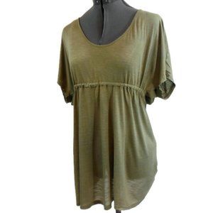 NWOT Decree Olive Green Lace Back Tunic Shirt -XL